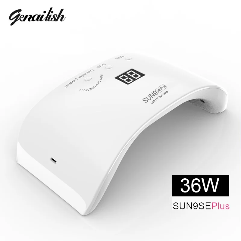 Genailish SUN9SE 24 Вт УФ-лампа, светодиодный светильник, Сушилка для ногтей, двойная мощность, лампы для ногтей, УФ-гели для ногтей, лак, USB зарядка, инструменты для дизайна ногтей