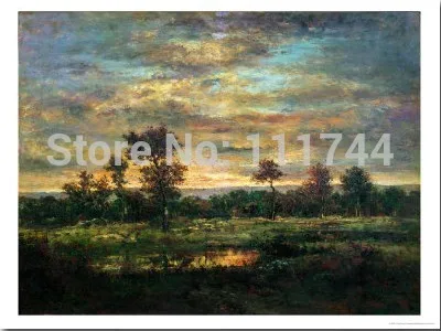 Художественные картины маслом на холсте пруд краю дерева Теодор Руссо домашний