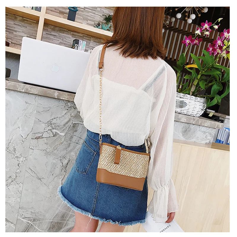 BBirds 2019 New Women Handbags Straw Beach Shoulder Bag Female Crossbody Fashion Ladies Chain Small | Багаж и сумки