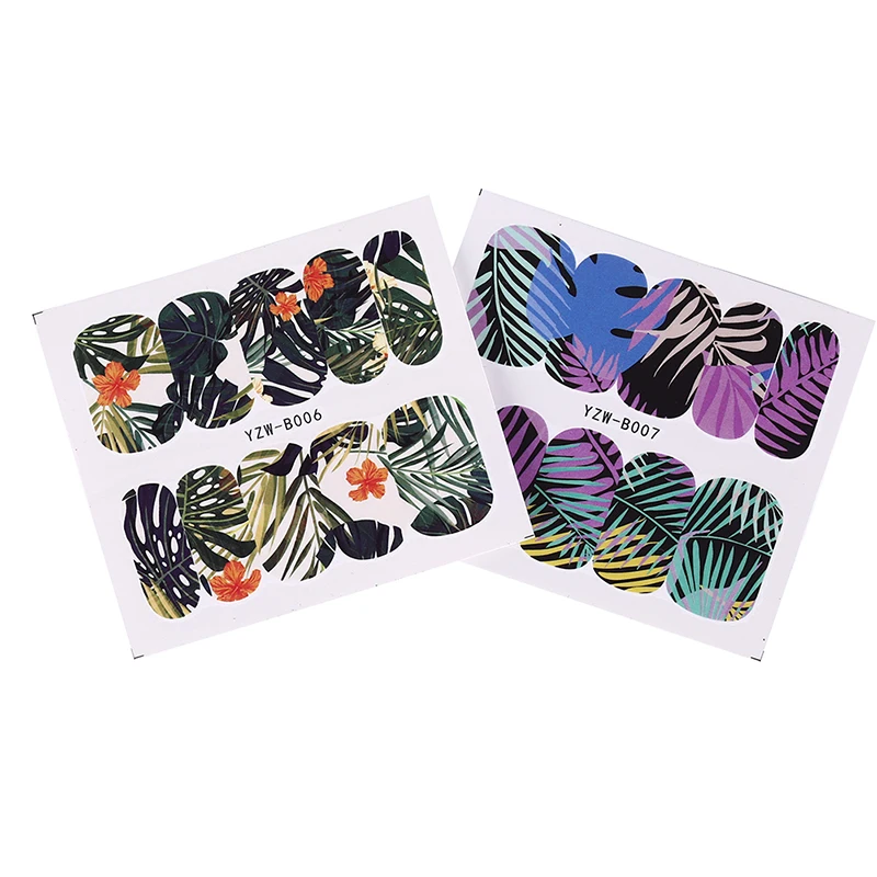 Новинка 1 лист дизайн ногтей поп вода листья наклейки Красота Переводные