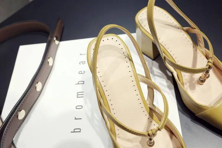Большие размеры 34-46; женские летние босоножки; женская обувь; zapatos mujer; туфли-лодочки на толстом каблуке с острым носком; sandalias mujer feminina