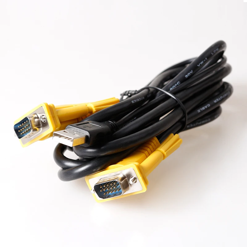 Оригинальный KVM кабель VGA + USB к 1 5 м 3 и футов 10 15 для 26xKL 46xKL 271UK L 471UK 801UK L|vga cable switch box|vga