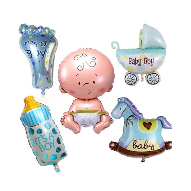 5 шт./компл. для мальчиков и девочек фольги душа гигантские крестины супер формы