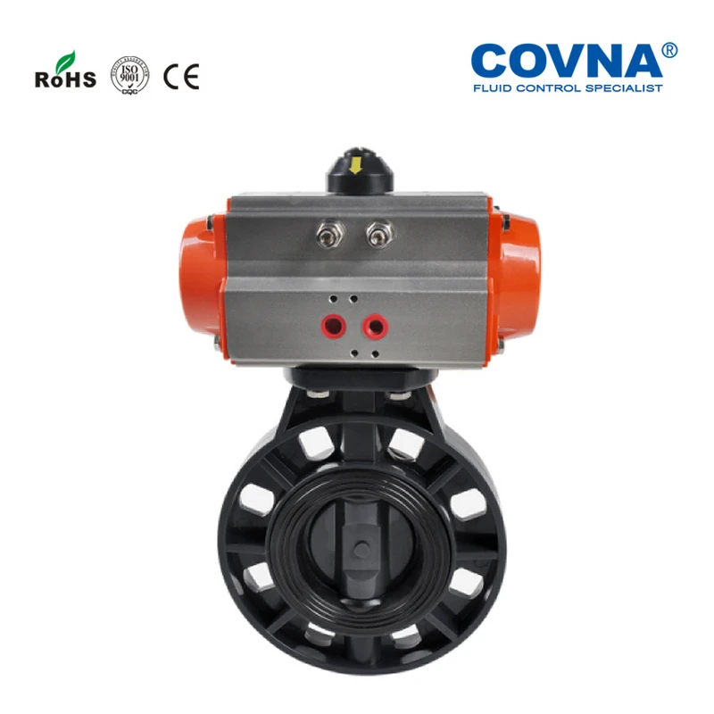 6 дюймов ПВХ пневматический Дроссельный клапан пружина возвращенный EPDM