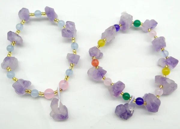 Wholesale Top Quality Natural Stone Raw Ore amethyst Jewelry Irregular Pendant Women Bracelets Making 1PC | Украшения и