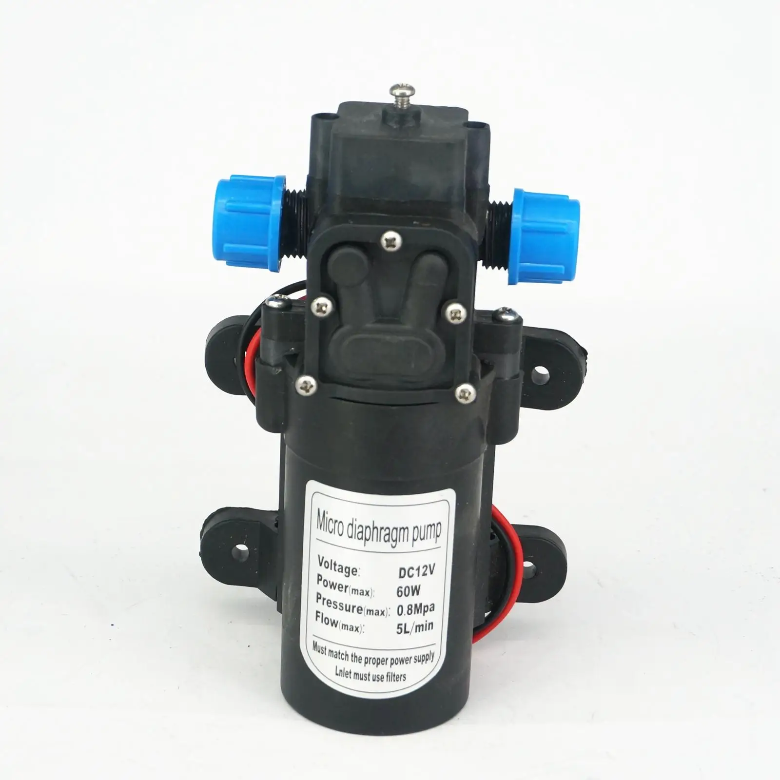 

12V DC Electric Mini Diaphragm pump self-priming booster pumnp low traffic for garden cooling car washer 60W 300L/H T16