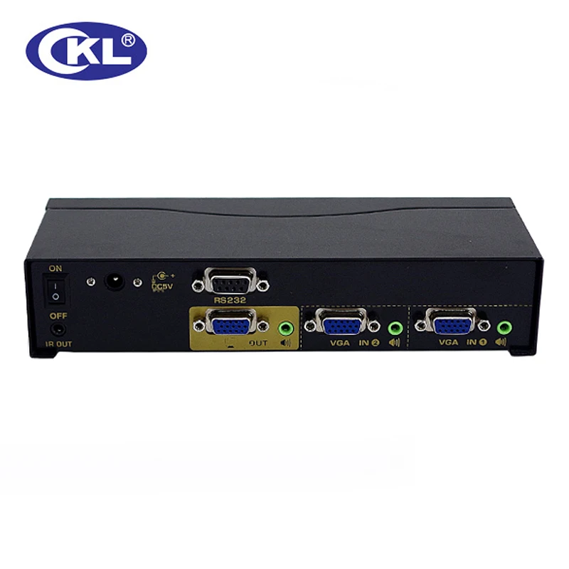 CKL-21S High-end Auto VGA Audio Switch Box 2 in 1 out Switcher 2048*1536 450MHz for PC Monitor wih IR Remote RS232 Control | Компьютеры и