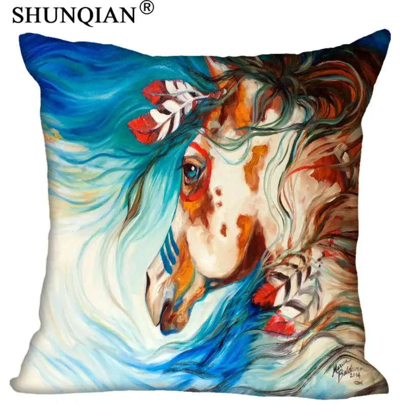 

Custom Pillowcase Cover horse painting square zipper Pillow Cover Best Gift For kids 20x20cm,35x35cm(one side)