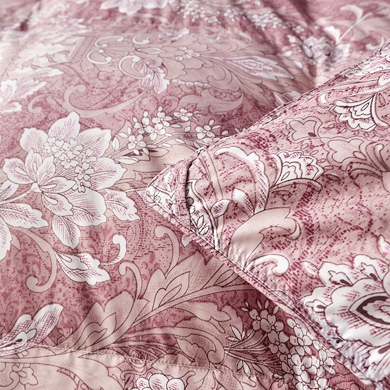 Red Paisley Bohemian Quilting Quilt Cotton Fabric Duck Feathers Filler Twin Full Queen King Thick Winter Comforter