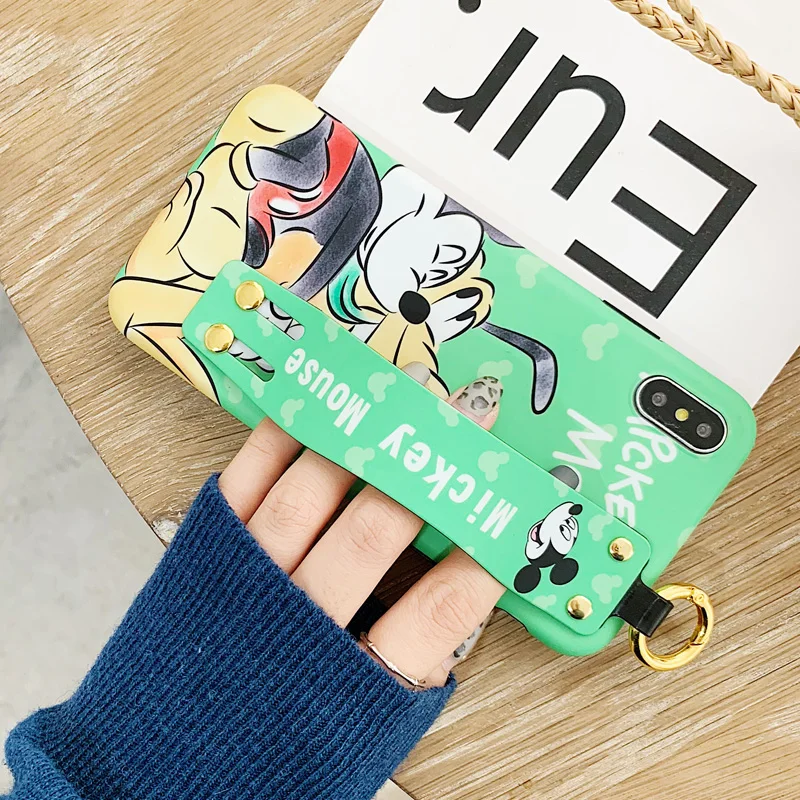 Для iphone XR XS max X милый ремешок на запястье мягкий чехол для телефона для iphone 8plus 7 7plus 6 6S 6p мультяшный чехол с ромашками