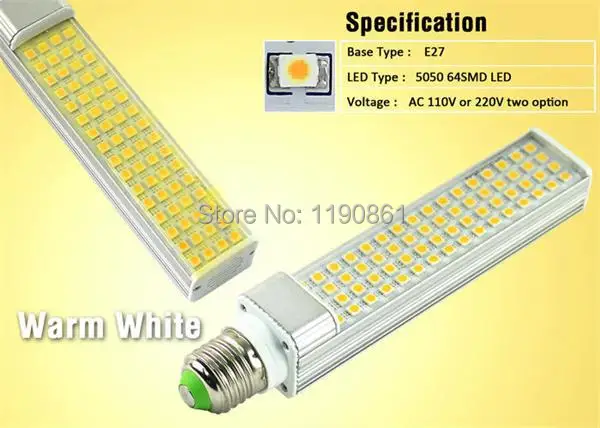 

E27 G24 5050 SMD 64 LED Corn 15W Light Lamp Cool White/Warm White AC 85V-265V Side lighting High Brightness