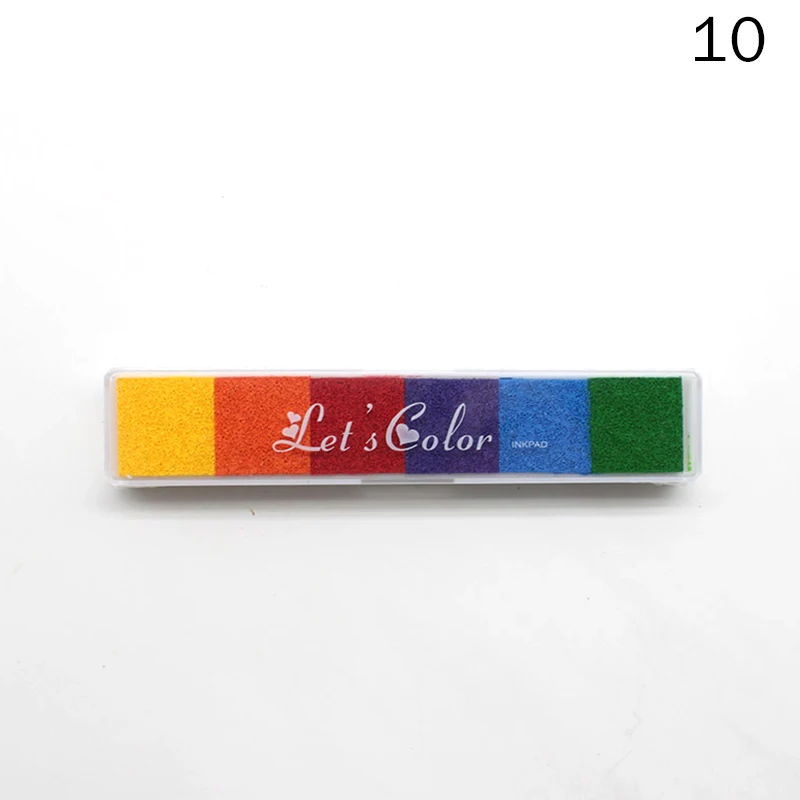 Fingerprint Ink Pad Gradient Color Rubber Inkpad Stamp Finger Print For Children Kids WXV Sale | Дом и сад