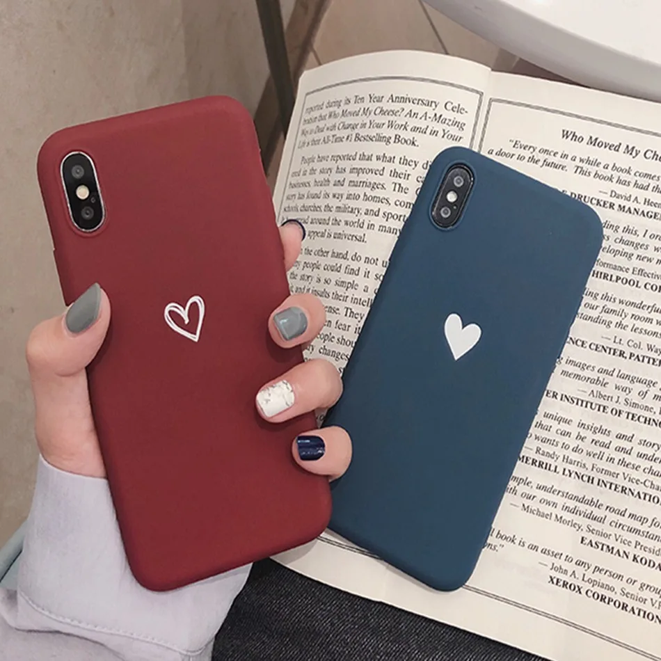 Для Huawei Mate 10 9 Pro Nova 2i Love Heart Print Чехол задней крышки 20 Lite Ретро Прекрасный рисунок Матовый мягкий чехол TPU на.