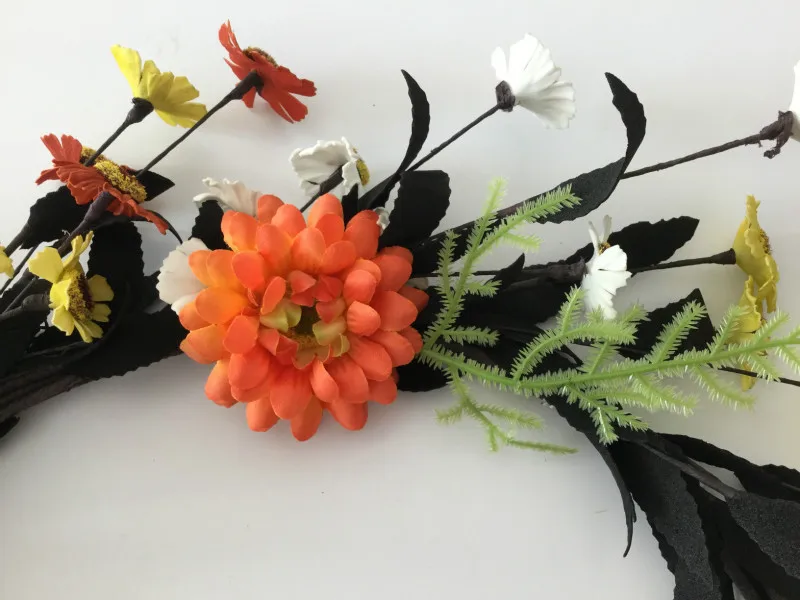 Новый дизайн 2017 20-дюймовый цветочный венок с национальным деревом и желтыми