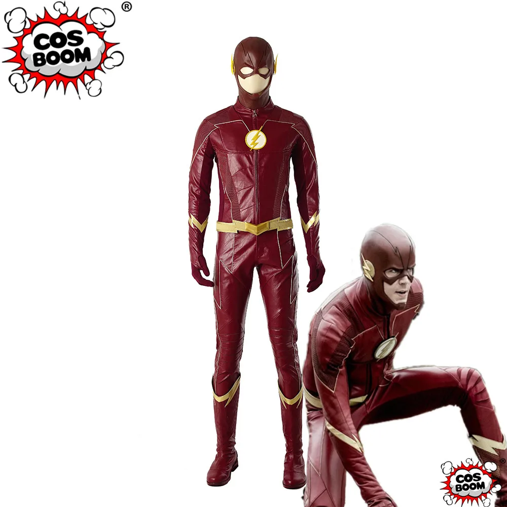 Костюм COSBOOM The Flash 4 сезона мужской костюм для взрослых супергероя на Хэллоуин