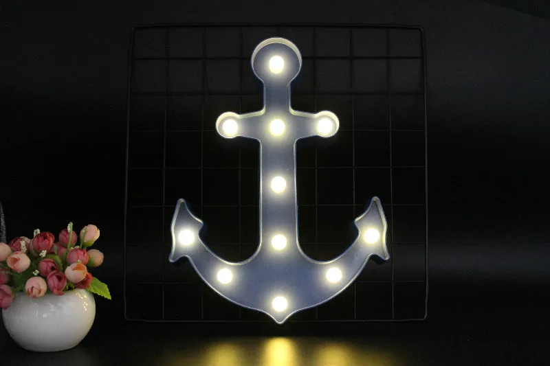 TONGER Новое поступление 2019 светодиодный синий якорь ночник Led Marquee Sign Light Up
