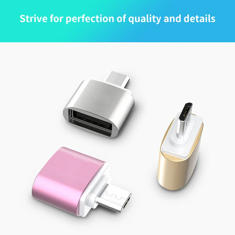 Micro USB адаптер Серебряный usb папа к USB2.0 Femail OTG конвертер для andriod