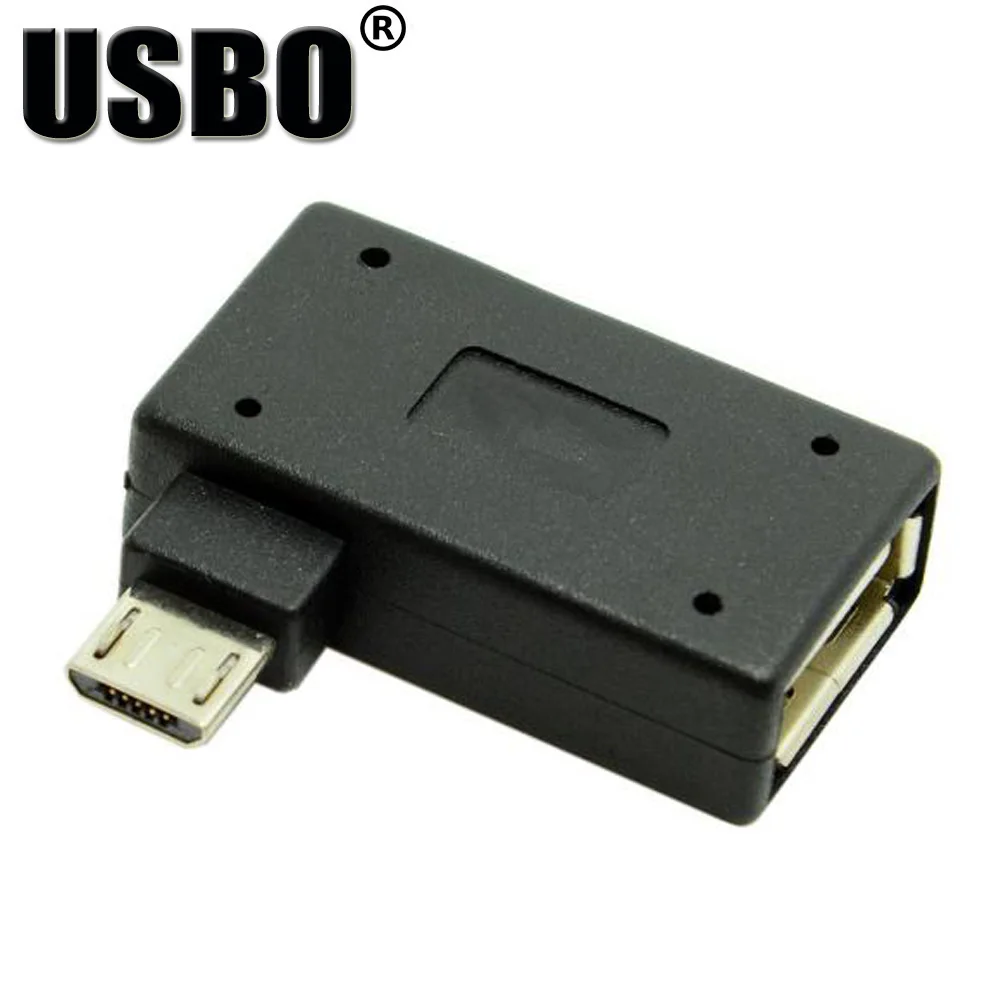 Черный локоть 90 градусов Micro USB внешний u диск мышь OTG адаптер штекер к 2 0 гнездовой