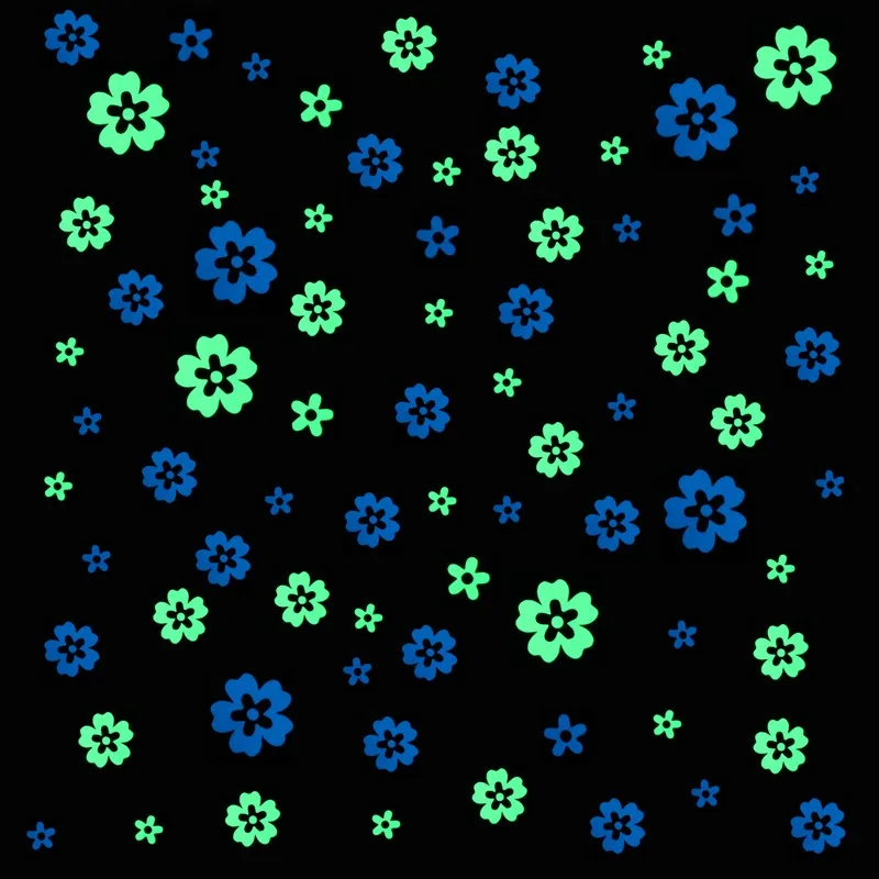 Glow in the Dark Flower Wall Stickers - Kids Room DIY Decoration