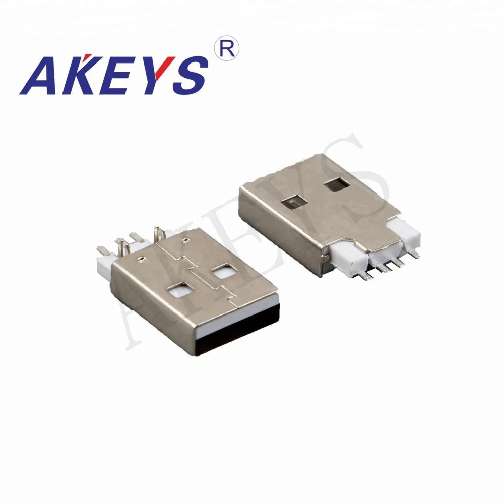30 шт. Женский USB-коннектор SMT Mini Micro на 180 градусов с белым клеем | Обустройство дома