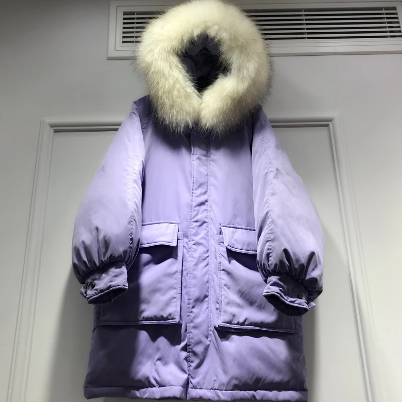 purple Парка, женские зимние пальто, длинные хлопковые повседневные меховые куртки с капюшоном, женские теплые зимние парки, Женское пальто, Женское пальто - Цвет: purple