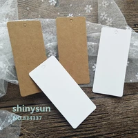 50pcslot 2 colors kraft paper and white rectangle tag hang tag retro gift hang tag blank message card 4x9cm