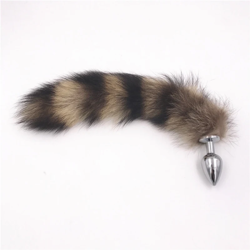 Анальная пробка 3 размера лисий хвост из нержавеющей стали интимные изделия для