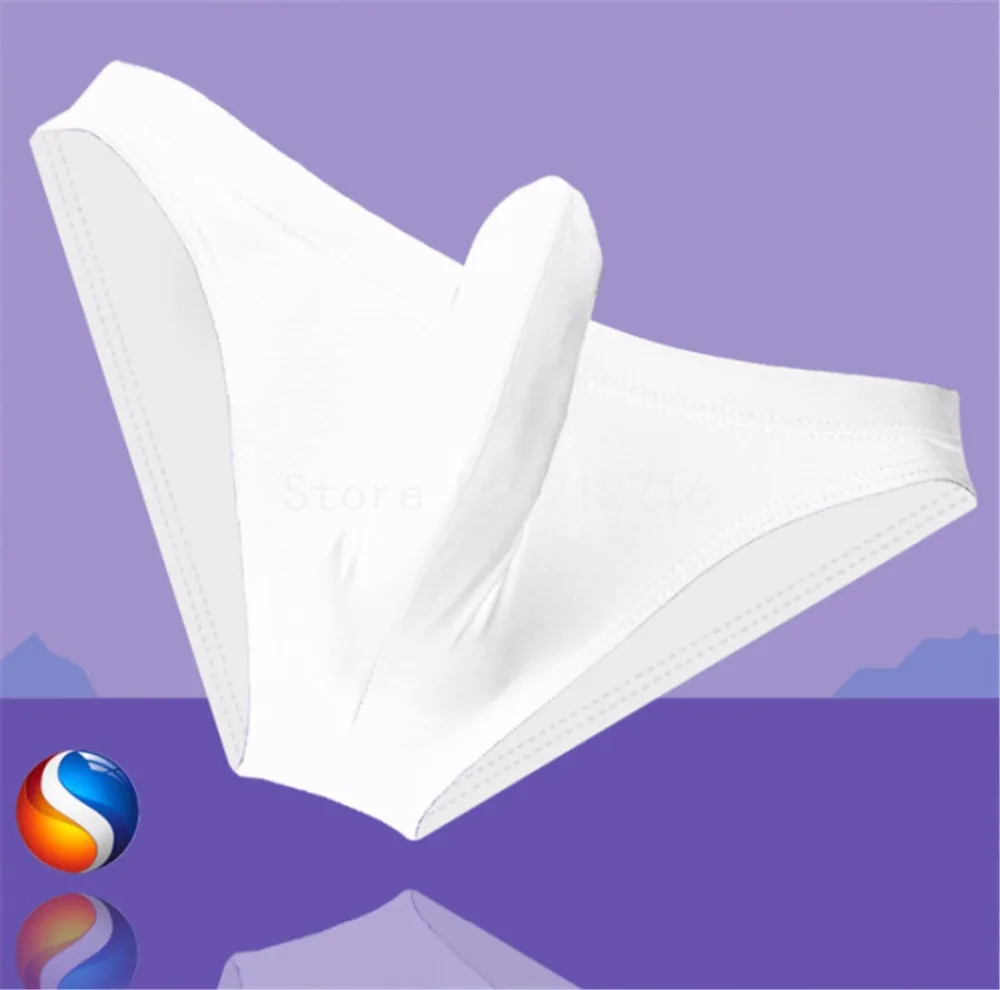 Сексуальное мужское белье для пениса уютное Шелковистое бикини с рукавом