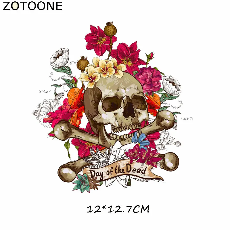 ZOTOONE Череп Панк Железный На Переводные патчи Аппликации для одежды футболки плавкие патчи термо-Стикеры для одежды Аппликации на одежду - Цвет: 726