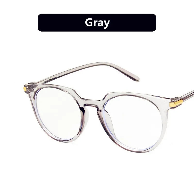 Gray HJYBBSN анти-синий светильник, круглые женские очки для чтения, трендовые винтажные Повседневные очки, роскошные брендовые дизайнерские очки для вождения - Цвет оправы: Gray
