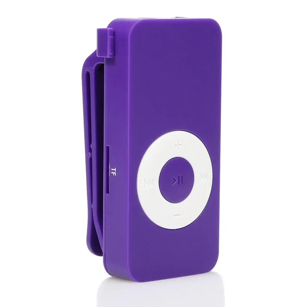 Purple Мини Mp3 модный портативный музыкальный плеер MP3-плеер Поддержка TF карта воспроизводитель Mp3 с 3,5 мм стерео разъемом - Цвет: Purple