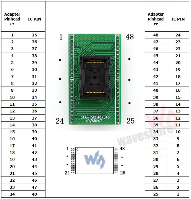 

TSOP48 TO DIP48 (A) TSSOP48 Yamaichi IC Test Socket Programming Adapter 0.5mm Pitch