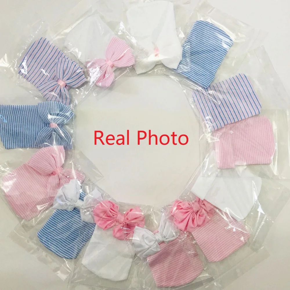 Шапка для новорожденных теплая шапка малышей полосатые шапки мягкие девочек