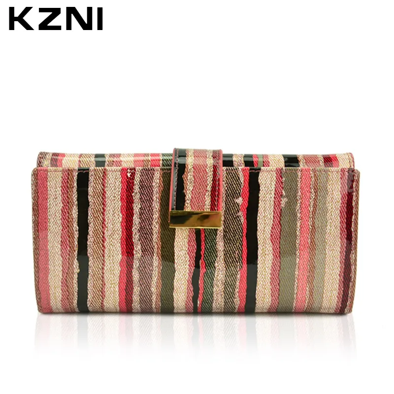 KZNI дизайнерский кошелек женские клатчи на каждый день натуральная кожа Женский