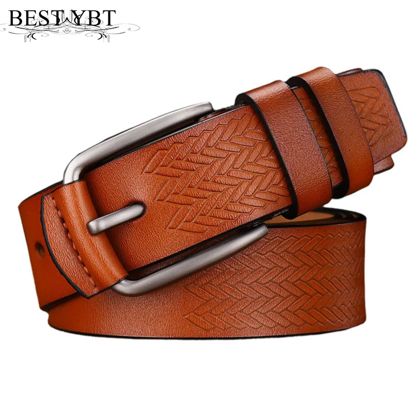 

Best YBT Men belt New high quality Imitation leather Alloy pin buckle belt retro casual Men business affairs solid color belt