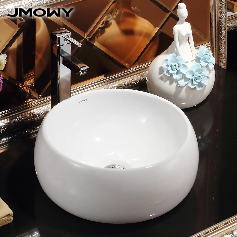 Европейский белый как раковины ванная комната керамический маленький круглый