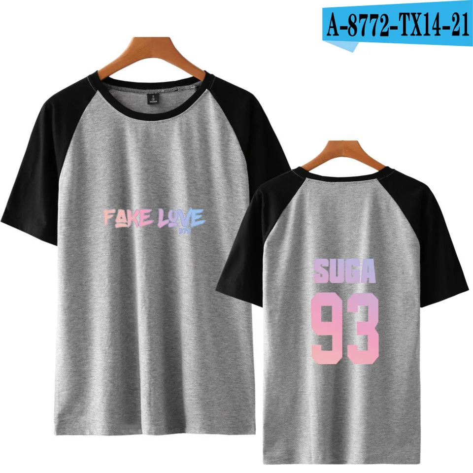 kpop Fake love Bangtan Boys album short sleeve T-shirt k-pop jin suga summer men women tshirt k pop harajuku tops t shirt tees | Женская