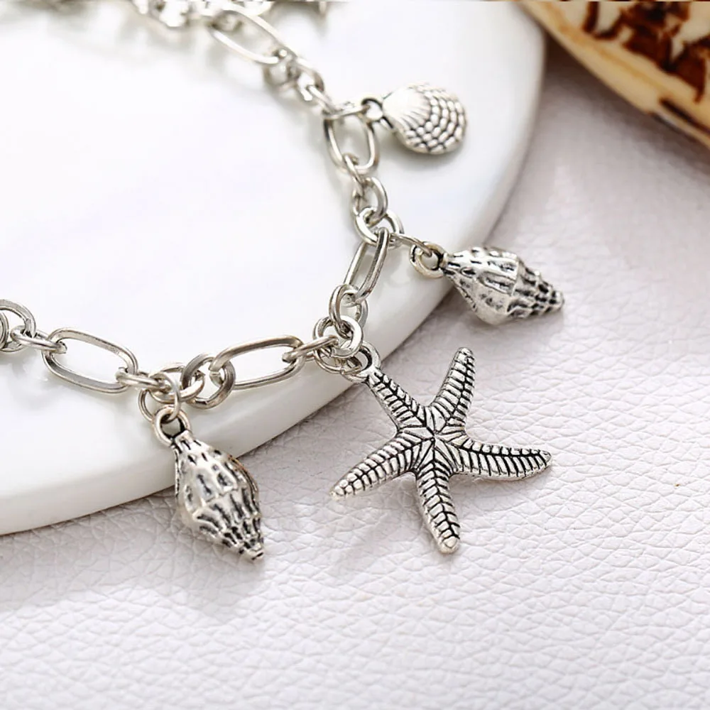 Женские браслеты на щиколотке из нержавеющей стали 24 см винтажная модная цепочка