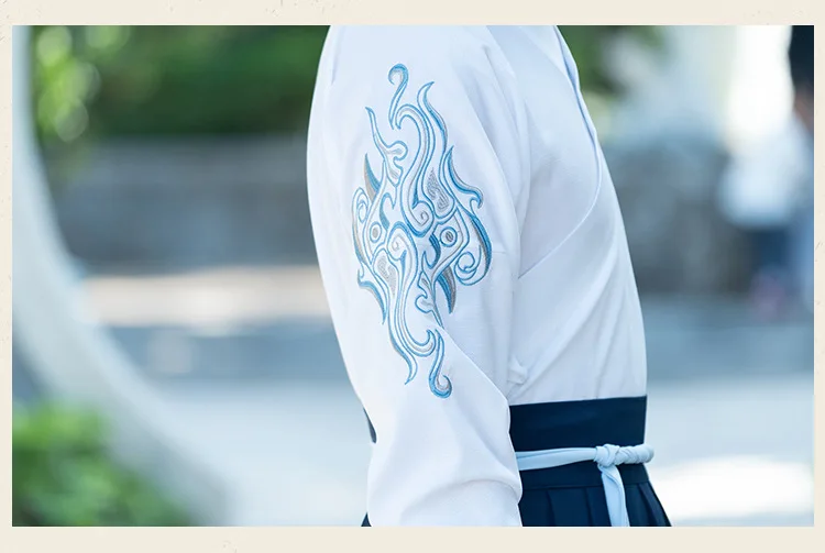 Hanfu костюм династии Тан с длинными рукавами китайский стиль костюмы традиционный старинный костюм для выступлений вышивка наряды мужской DN3510