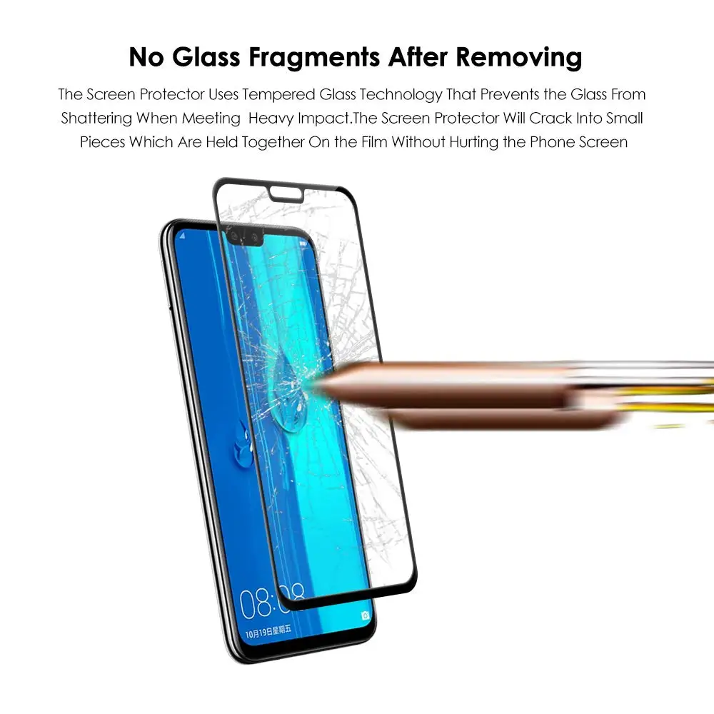 5D Полное покрытие экрана протектор для HuaWei Y3 Y5 Y6 Y7 Prime Y9 Pro 2018 закаленное стекло 2019