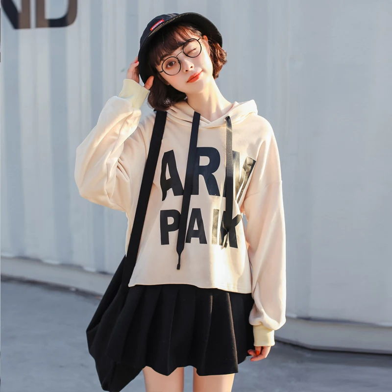 Женские толстовки Harajuku толстый Ulzzang золотой бархат с капюшоном Топ Женский
