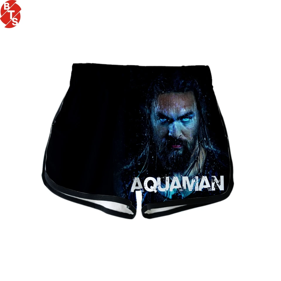 Шорты Aquaman для женщин с 3D принтом лидер продаж 2018 модные повседневные шорты