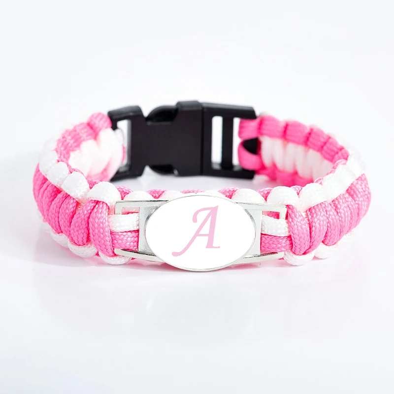 Оригинальная буква слово Хрустальное стекло фотобраслет милая розовая