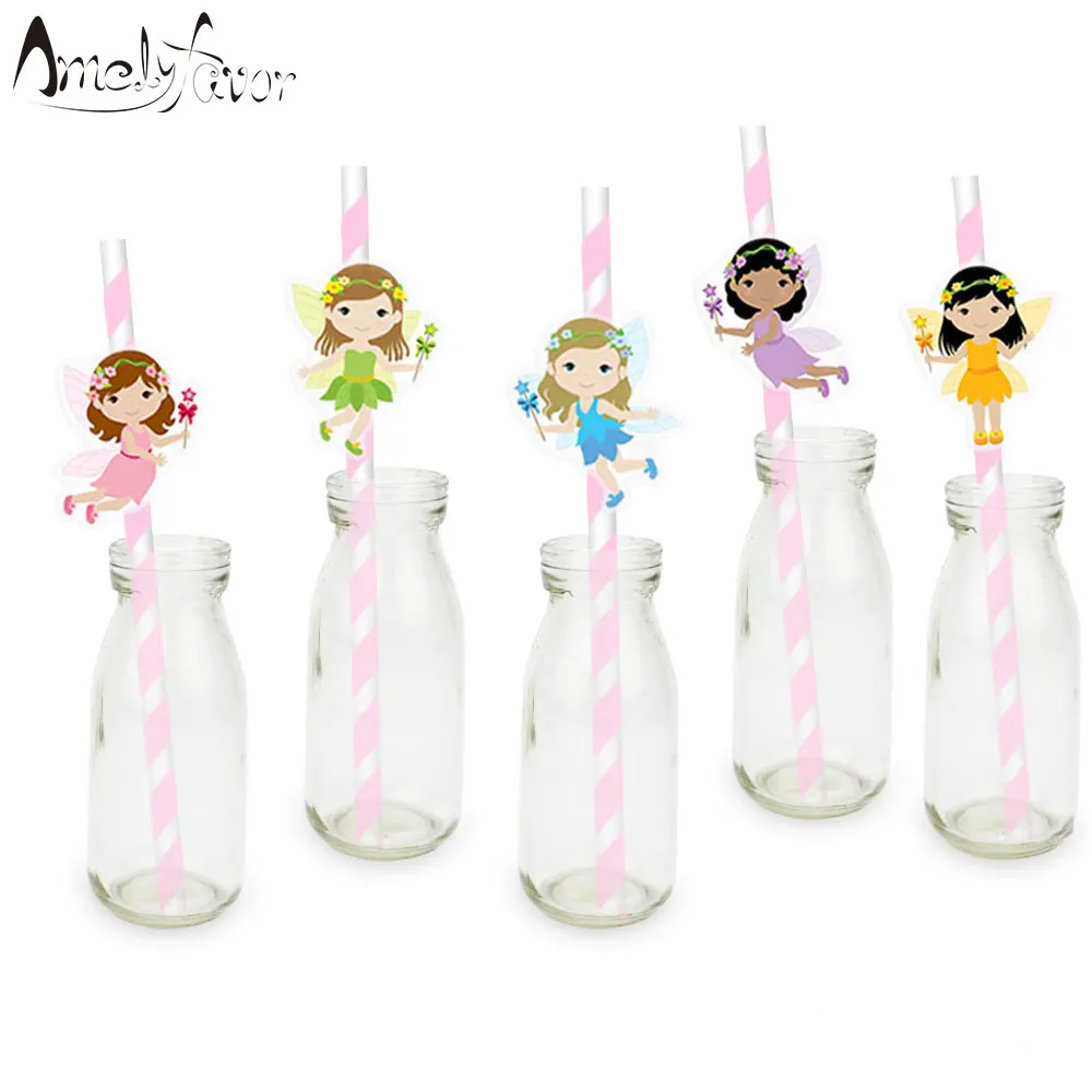 

Little Fairies Party Straw 25PCS Paper Straws Decoration Party Festive Supplies Paper Drinking Straws Event Supplies