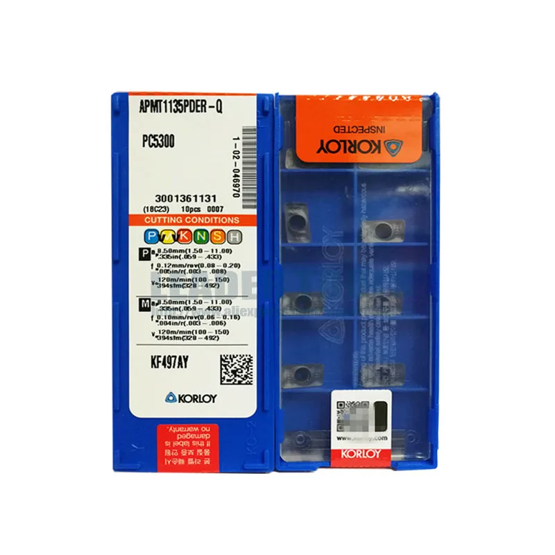 APMT1135PDER-Q APMT1604PDER-Q PC5300 APMT1135PDR APMT1604PDR-K KF5800 KF5900* 10 шт. KORLOY карбидные режущие пластины для фрезы