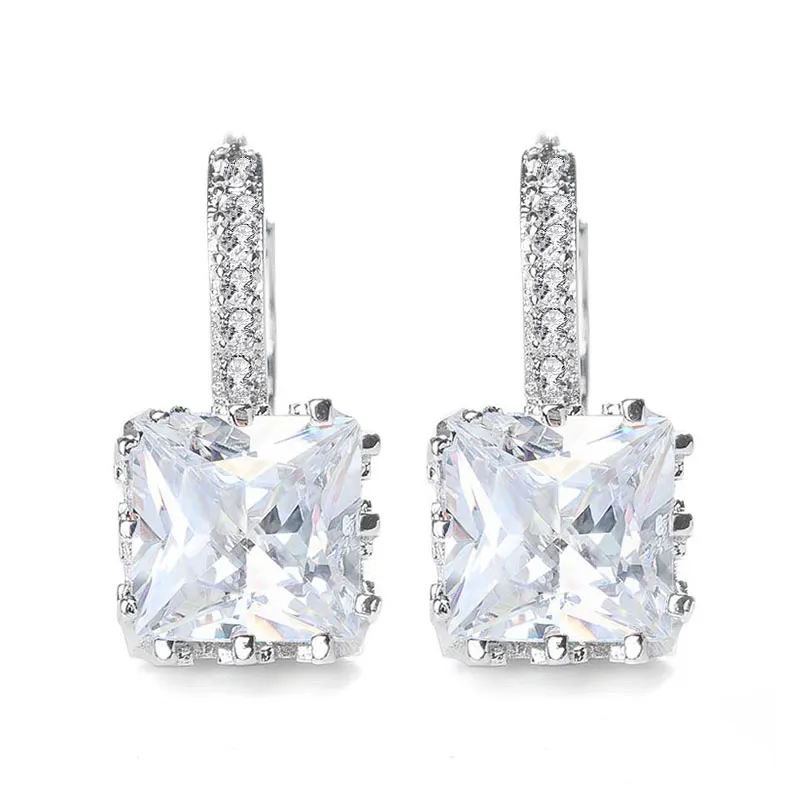 QCOOLJLY новейшие серьги чудесные глянцевые 9 цветов s Bling Квадратные CZ AAA фианиты