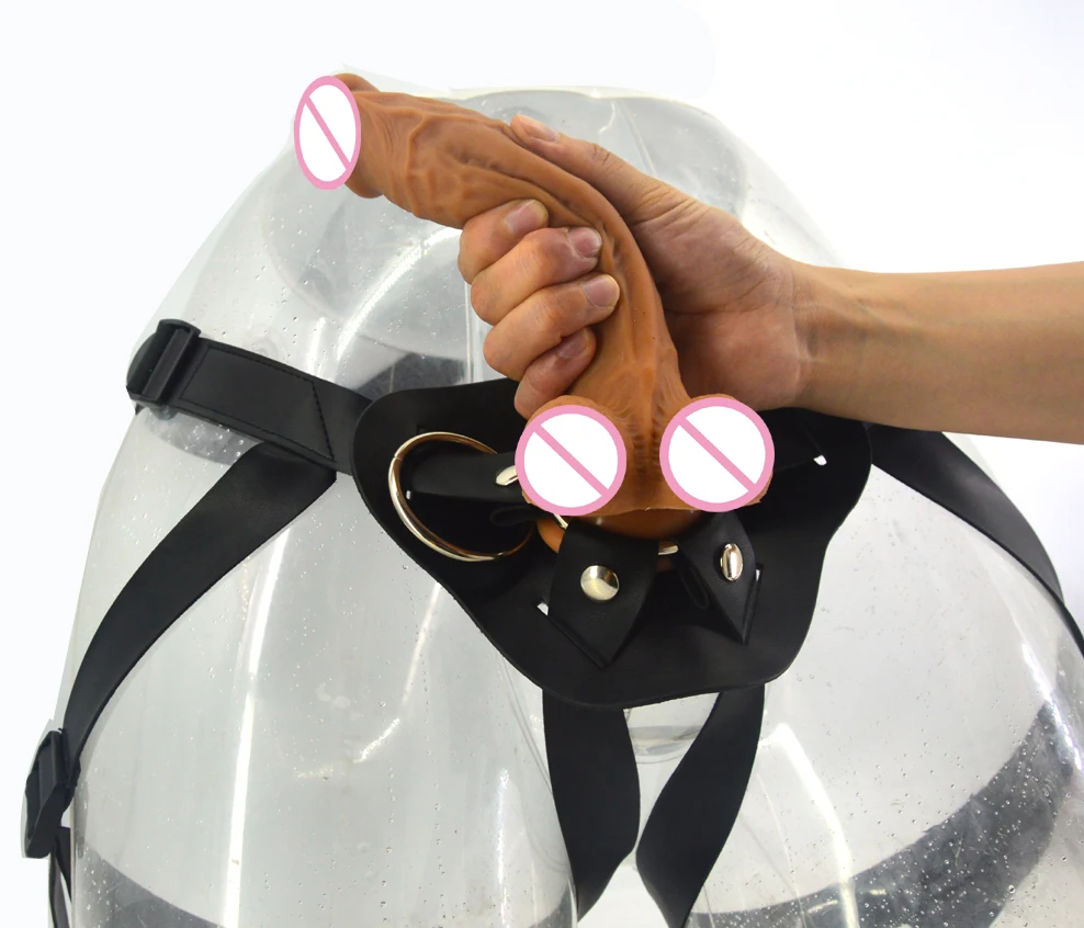 FAAK двухслойный страпон фаллоимитатор реалистичный пенис мягкий силиконовый