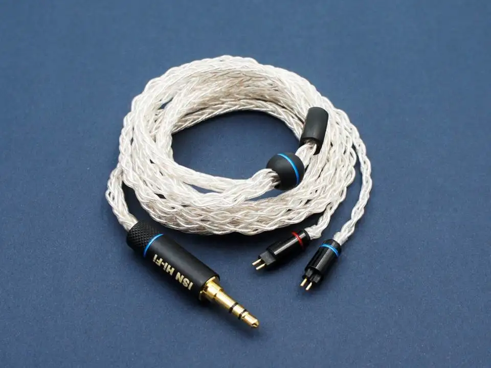 2Pin 3.5mm ISN Audio S8 8 нитей 19 ядер с серебристым покрытием HiFi Audiophile IEM наушники-вкладыши - Цвет: 2Pin 3.5mm