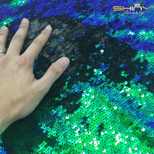 Green and Black ShinyBeauty 2 шт. золотой и черный занавес фон 6x9FT Русалка блесток ткань для свадеб/вечеринок-ar - Цвет: Green and Black