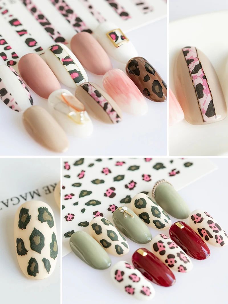 Новинка, стикеры 3D на ногти Nail Art, смешанный дизайн, наклейки для ногтей, Леопардовый принт, ультратонкие украшения для ногтей, водонепроницаемые инструменты для маникюра